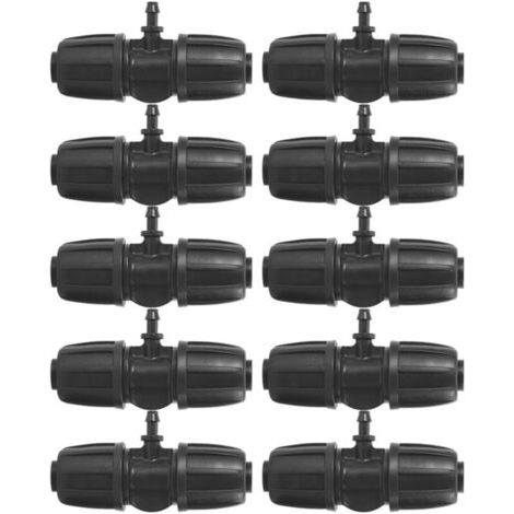16mm à 4/7 Garden Lock Connecteurs en T Barbelés, 10pcs/Set Connecteurs pour PE Hose Garden Irrigation System (1/4)