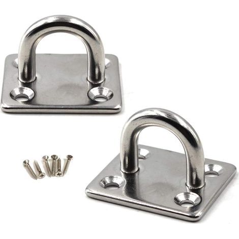 M10 Ceiling Mount Hook, 304 Stainless Steel Wall Mount Hook for Yoga Swing, Boat Hardware, Pack of 2 (screws included) (1/5)