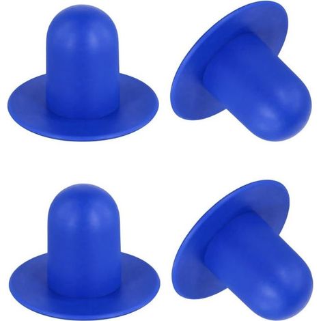 4 bouchons pour piscines hors sol, bouchons en caoutchouc pour pompe de filtration, bouchons muraux de rechange pour Intex (bleus) (1/5)