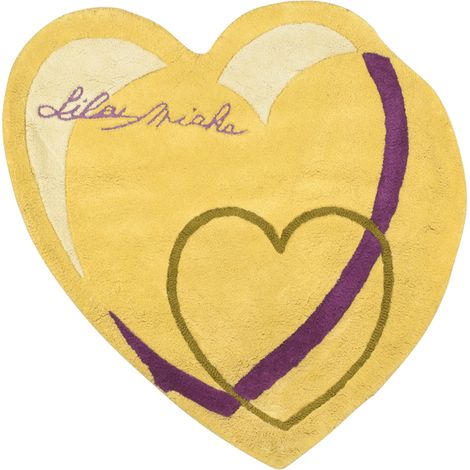 Tapis brodé forme coeur De fleurs en coeur de Lilou Miaka