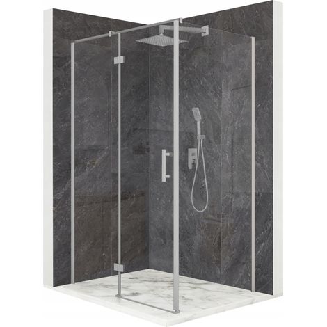 Cabine de douche - 120 x 90 x 195 cm - Verre de sécurité trempé 6 mm - Chrome - Portes pliantes (1/5)