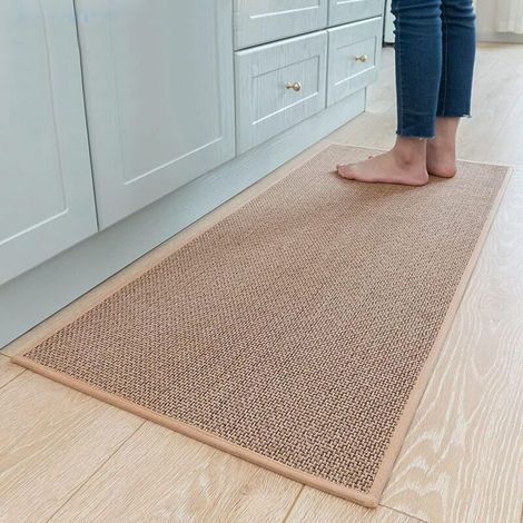 Marron, tapis de cuisine 40x120 cm, tapis de cuisine devant l'évier, antidérapant, lavable, tapis de couloir de cuisine, bureau, buanderie (1/3)