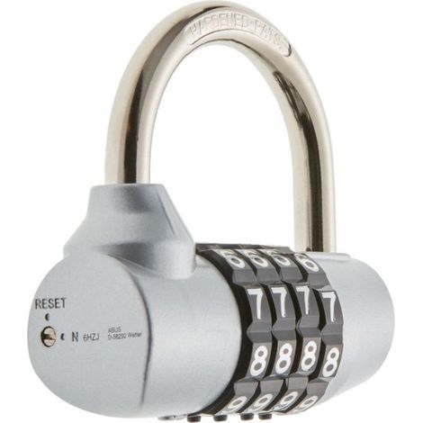 Abus – Cadenas à combinaison 4 molettes en zamak – Anse en acier – Sécurité renforcée pour usage intensif – Dimensions 154x65mm