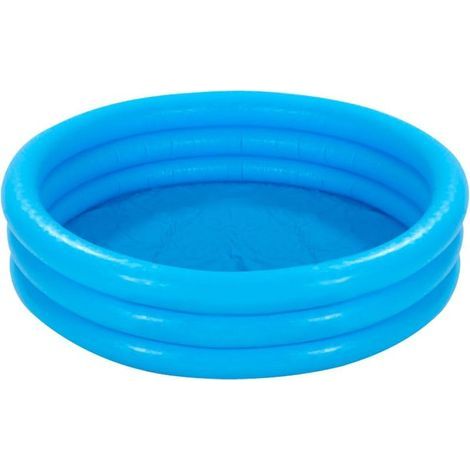 Piscine gonflable d'extérieur pour enfants – Piscine ronde bleue à 3 boudins (114 x 25 cm) (1/5)