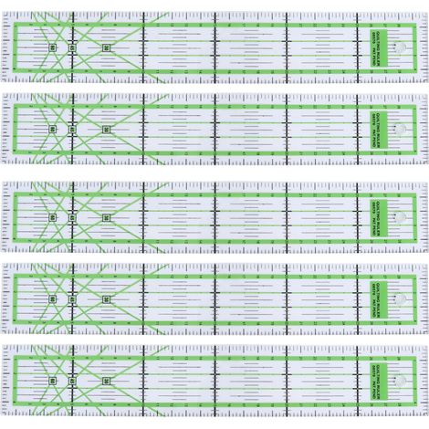 Quiltlineal mit doppelt farbigen Rasterlinien, Acryl-Schneidelineal zum Nähen und Basteln (1/5)