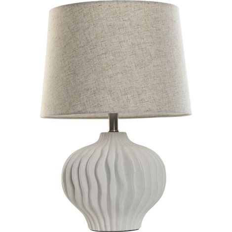 Lampara Sobremesa Loza Lino 35X35X55 Ondulado (1/5)