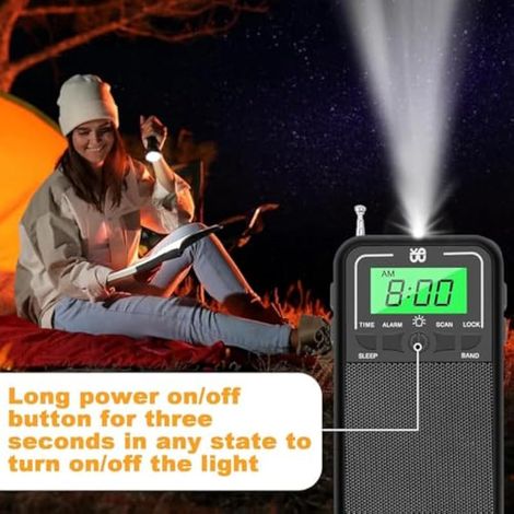 Radio transistor portable AM FM SW 1 pièce avec lampe de poche LED en plastique d'urgence pour camping en plein air (1/4)
