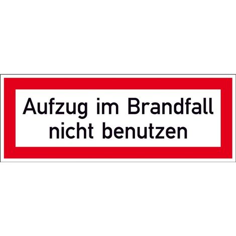 SafetyMarking Brandschutzschild Folie B148xH52 mm Aufzug im Brandfall n.b. langnachleuchtend (1/4)