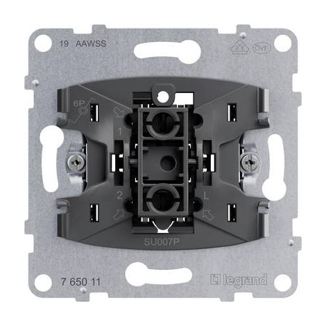 LEGRAND 1 PIÈCE INSERT BOUTON-POUSSOIR MÉTAL, NOIR 765011
