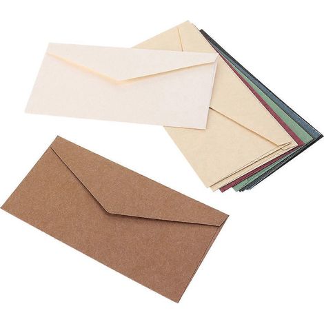 Lot de 12 enveloppes vintage en papier kraft, style européen, pour invitations professionnelles (couleur aléatoire)-12Pcs