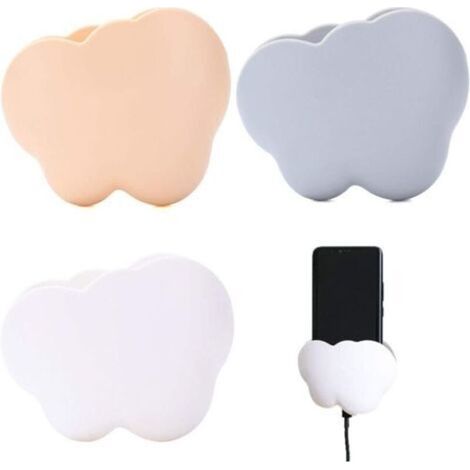 3 Pieces Wall Mount Cell Phone Holder, Wall Remote Control Holder, ABS Wall Storage Box for Mobile Phone Charging Stand, Storage Box (B) (1/5)