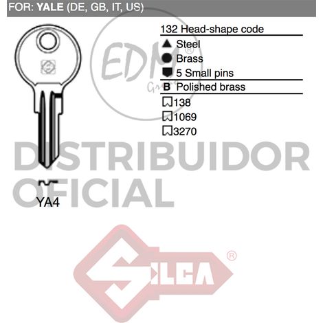 LLAVE ACERO YA4 YALE