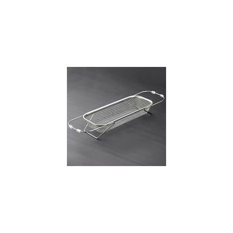 Abtropfgestell aus Edelstahl für die Küchenspüle – ausziehbares und multifunktionales Ablagefach für Küchenutensilien, geeignet für Küche, Bad und Balkon (46 x 13 x 6,5 cm) – Crezuo