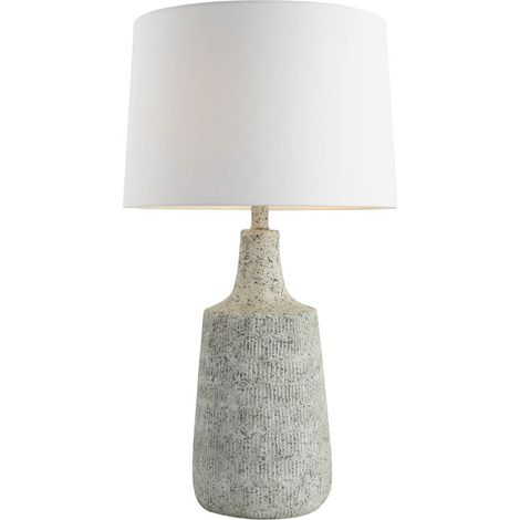 Home Deluxe Lámpara de sobremesa grande en look piedra CARO - blanco