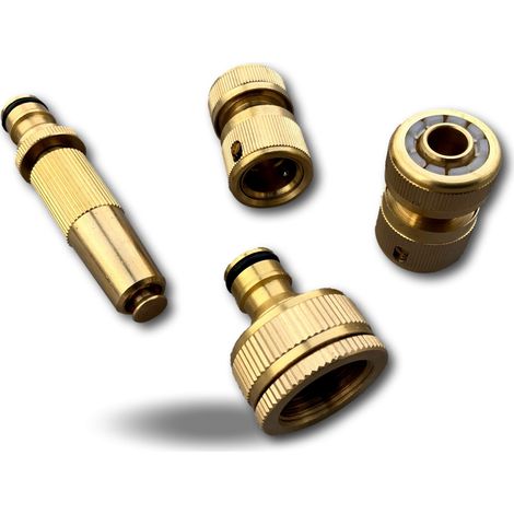 Kits complet de raccords et connecteurs en laiton Buse d'arrosage réglable - Quantité x 1 - Pour tuyaux 3/4' (19 mm) (1/5)