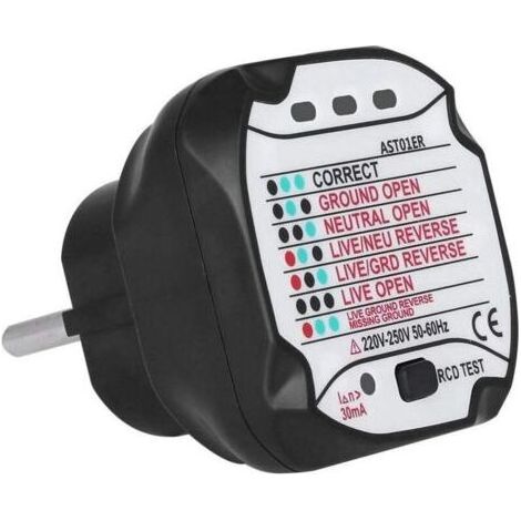 Pair Lntyq AST01 Socket Tester, GFCI Testeur de Prises de Courant Détecteur de Circuit Électrique Automatique (220V EU Plug) (1/5)