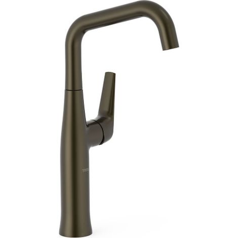 Mitigeur haut avec manette latérale pour lavabo Noir Bronze - TRES 28164701KMB (1/2)