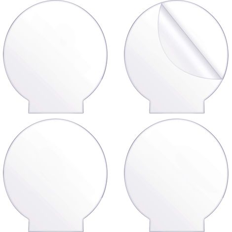 4 Pièces Feuilles en Acrylique Transparentes Plaque Rond en Acrylique Épais (4 mm) Moulé pour Base de Lumière LED, Signe, Projets d'Affichage de Bricolage, Artisanat (1/5)