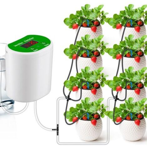 Système d'irrigation goutte à goutte automatique avec programmateur et kit d'arrosage automatique pour plantes de jardin (1/5)