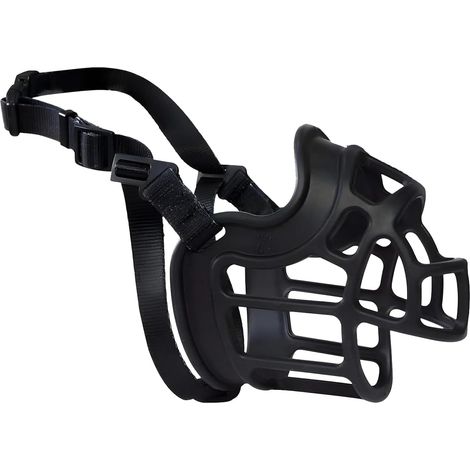 Dog Muzzle, Anti-Bark and Anti-Bite, Adjustable Dog Muzzle Silicone Dog Muzzle Breathable Mask for Pets Prevents Chewing (L) (1/5)