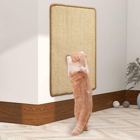 Kratzmatte für Katzen – Sisal – Mit Klettverschluss zur einfachen Befestigung – Beige – Kratzmatte für drinnen, geeignet für Katzen und Kätzchen – Verhindert Kratzer (1/5)