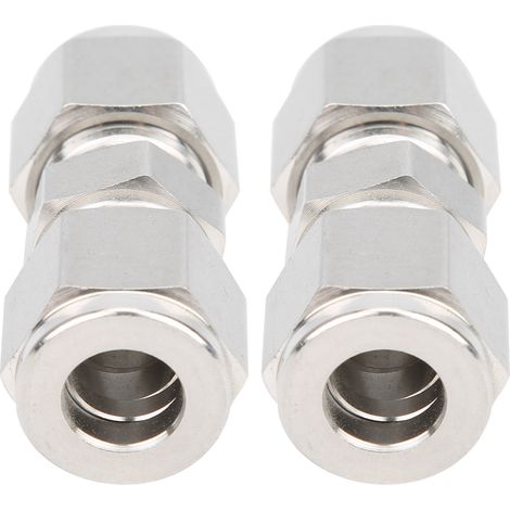 2 Pièces Raccord à Compression 316 Inox Droit Double Bague pour Tube (Diamètre 10 mm) (1/5)