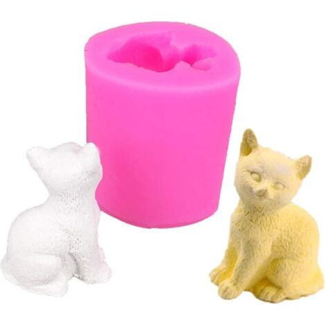 Moule en silicone 3D en forme de chaton pour savon, moule en silicone pour moulage de bougies, main en époxy (1/5)