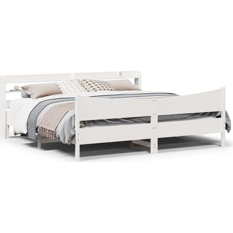 Estructura cama cabecero madera maciza pino  180x200 cm