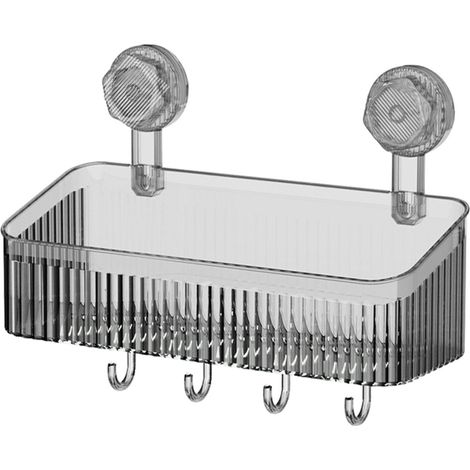 Estantería práctica para el baño, cesta grande gris.