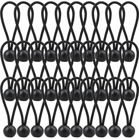 30 pezzi corda elastica, corda per telone 140 mm, corda elastica per telone per gazebo, telone, campeggio, tenda, tende imbracatura di estensione - nero