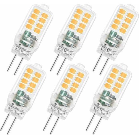 Ampoule LED G4 12V 3W, Non Dimmable, 16SMD 300LM Blanc Chaud 3000K, Équivalent 25W G4 Ampoule Halogène, Ampoule G4 LED pour Lustre, Lumière d'armoire, Éclairage Paysager, Chambre, Lot de 6 (1/4)