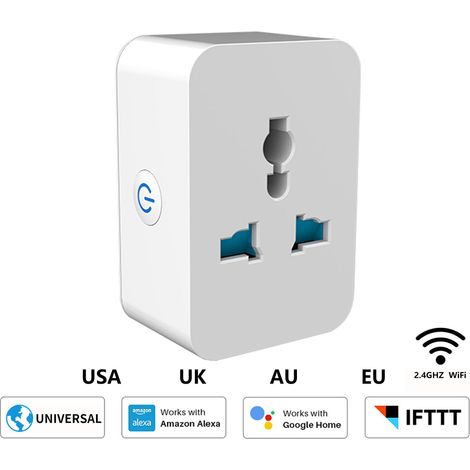 Tuya WiFi Smart Socket Timer Multifunktionssteckdose Drahtloser Schalter Bluetooth Universalstecker-Konverter, 3-poliger PC Flammhemmend 110V240V (1/3)