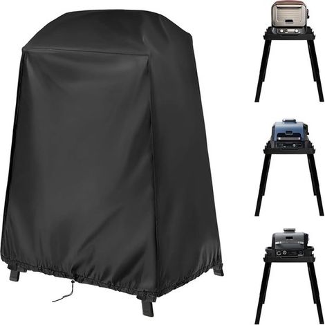 Housse de protection pour four à pizza 58 x 46 x 106 cm, tissu Oxford 420D imperméable et anti-UV, avec cordon de serrage réglable, noir (1/5)
