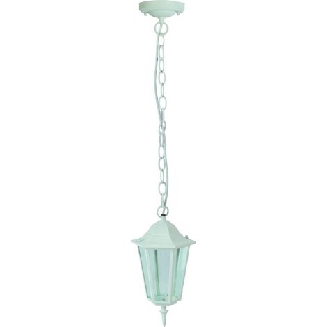 V-TAC VT-752 Portalampada lanterna pendente con attacco a soffitto in alluminio bianco per lampadina 1E27 IP44 - SKU 7073