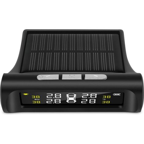 Solar Système de Surveillance D'Alarme Pression Pneu Voiture Tpms 4 Avertissement Externe Automatique Température (1/4)
