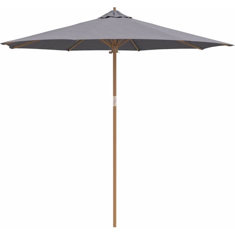 Ombrellone da giardino rotondo leggero e resistente alle intemperie 270 x 260 cm in bambù grigio scuro 020058249