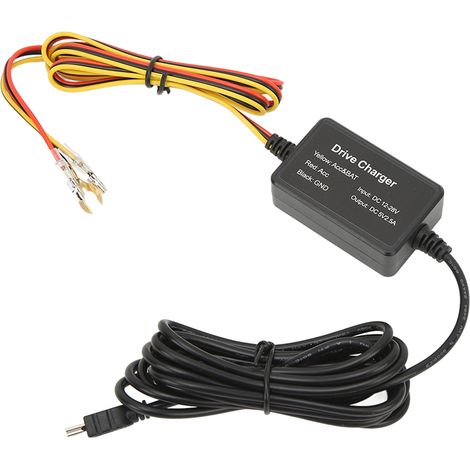 Kit câblage Dash Cam 12V-28V vers adaptateur USB 5V, protection surchauffe, pour caméra rétroviseur GPS détecteur radar MINI (1/5)