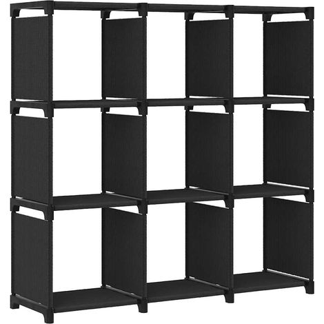 vidaXL Étagère d'affichage 9 cubes Noir 103x30x107,5 cm Tissu (1/5)