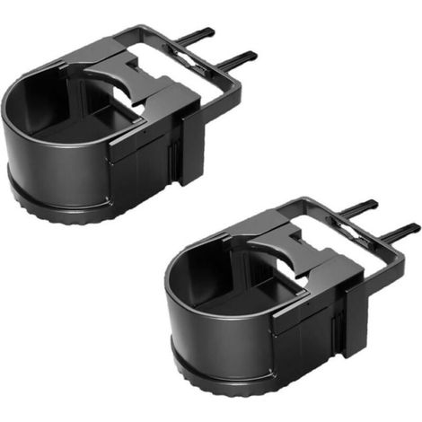 Porte Gobelet Voiture, 2 Pièces Porte Gobelet Réglable pour Voiture avec Clips, pour Canettes de Boissons en Bouteille, Tasse à Café (Noir+Noir) (1/4)