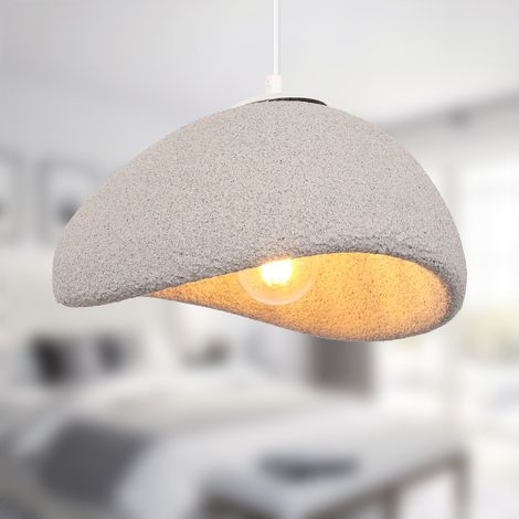 Moderne Suspension Luminaire Industrielle Créatif Lustre Design Simulation Ciment Texture E27 pour Cuisine Salon Chambre Gris 30cm