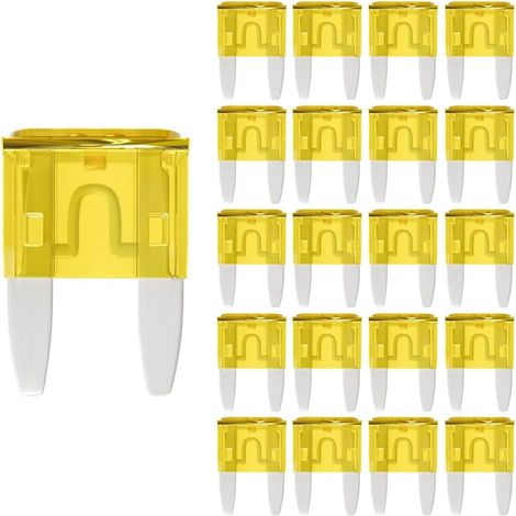 Mini-Sicherungen 20A, 20A, ATM, APM, Flachsicherungen, für Auto, Wohnmobil, Motorrad, LKW (20er-Packung)