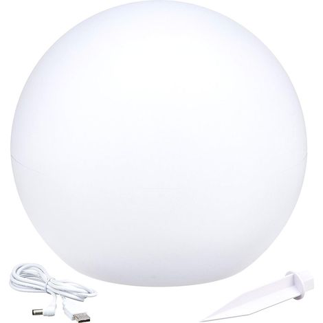 Lumisky – Boule lumineuse solaire LED 30 cm – Multicolore – Autonomie 8h – IP66 résistante – Éclairage d'ambiance intérieur et extérieur