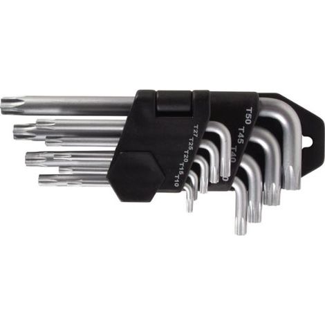 Clés Torx Coudée,Clés Allen Torx, Tournevis Etoile,T10 T15 T20 T25 T27 T30 T40 T45 T50étoile Ensemble de clés (lot de 9) (1/3)