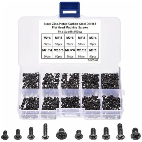 Sollbry Vis Ordinateur, Micro Visserie, Vis pour Ordinateur Portable, Micro Vis de Réparation, Kit de Vis pour Ordinateur Portable Minuscule avec 10 Tailles, pour Ordinateur Portable, Carte Mère, Mont