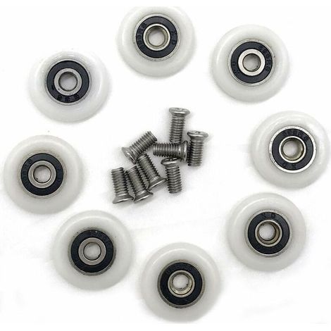 Set di 8 rulli di ricambio per porta doccia, diametro 23 mm (1/5)