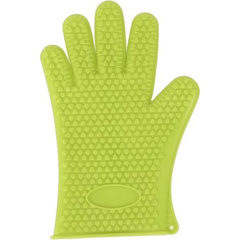 (Grüne) Kochhandschuhe – Rutschfest – Silikon – 27 x 17 cm (1/4)