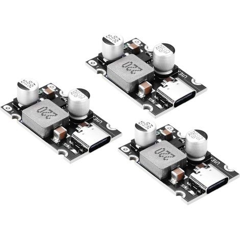 Lot de 3 modules de charge rapide PD65W, 12 V-30 V vers USB-C PD3.1 QC3.0 avec port de type C, convertisseur USB Buck DC-DC, module Step Down pour charge rapide du téléphone (1/5)