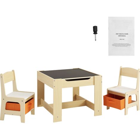 Ensemble table et chaises pour enfants, table d'activités en bois avec rangements et boîtes, table de jeu idéale pour les tout-petits : art, bricolage, lecture et apprentissage (1/5)