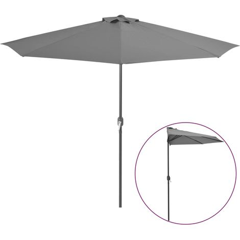 Parasol de balcon et mât en aluminium Anthracite 300x150 Demi (1/5)