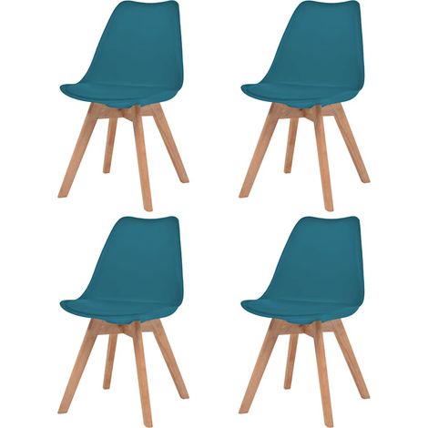 Sillas de comedor 4 unidades plástico turquesa vidaXL (1/5)